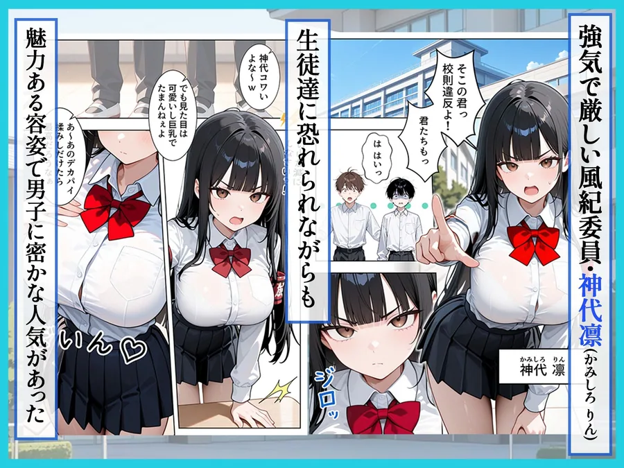強気な風紀委員が卑劣な校長の罠にハマりメス堕ちする話 サンプル画像 2