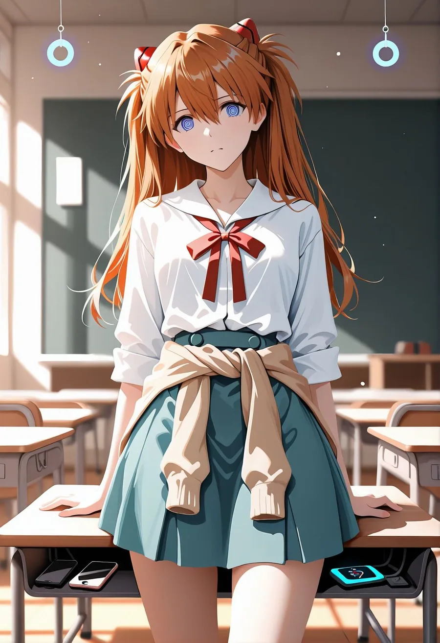 エヴ◯ンゲリオンア◯カ催●学校プール露出凌●パロディ 制服脱衣と水着野外セックス満載CG集 サンプル画像 4