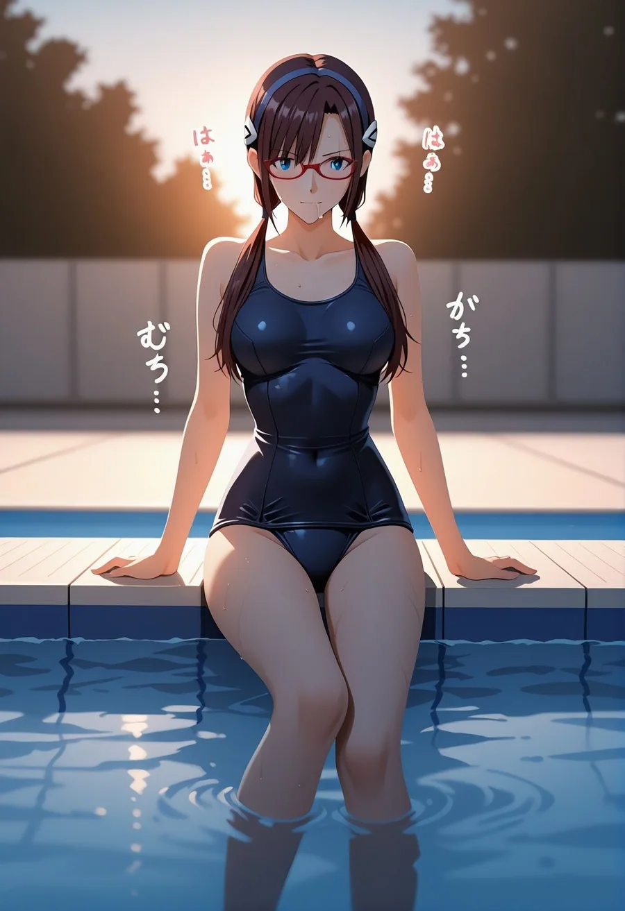 エ〇ァパロディ真〇波マ〇〇〇凌●教室プールトイレ巨乳眼鏡少女複数プレイ調教CG集 サンプル画像 7