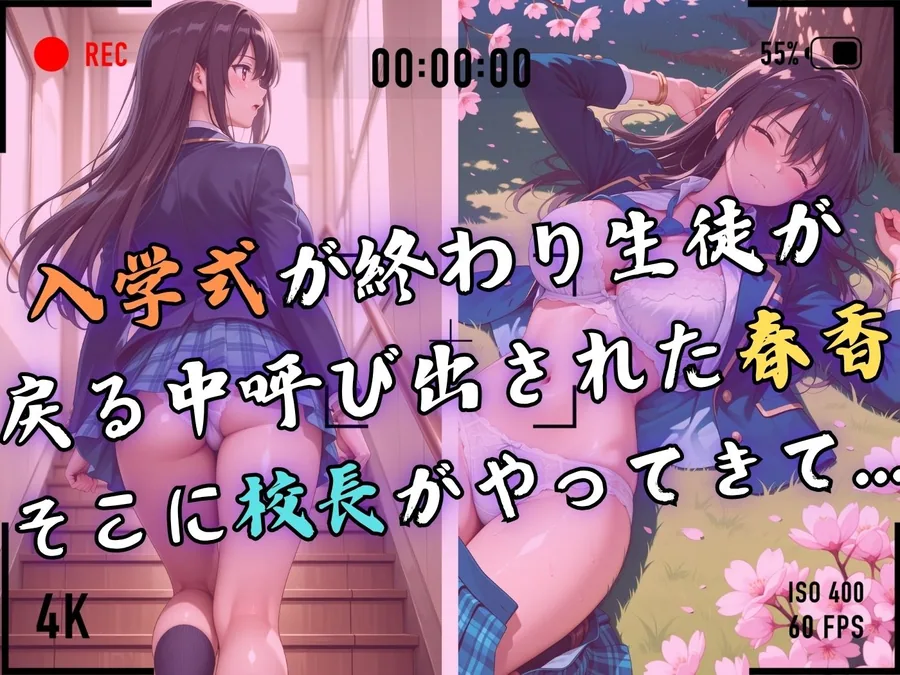 【4Kイラスト】1万3000人の生徒を抱いた校長による榊原春香への性指導（入学式編） サンプル画像 4