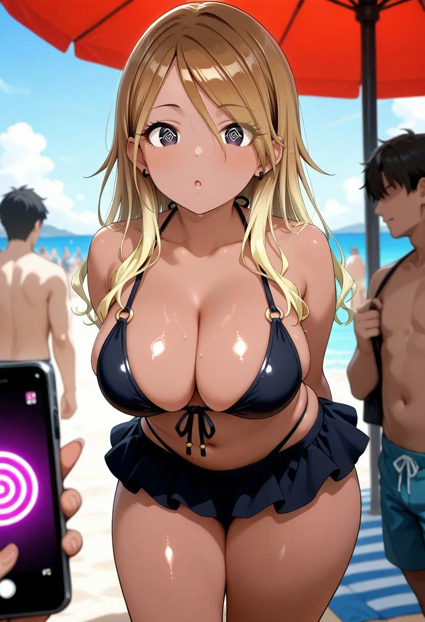 金髪黒ギャル おじさん支配で堕落 サンプル画像 3