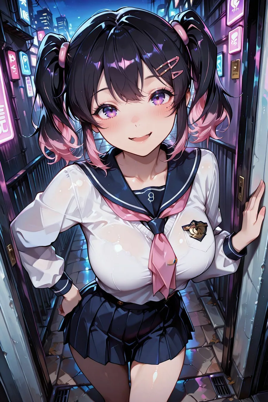 セーラー服の巨乳美少女とオジサンの雨宿りから始まるラブホテル中出し性活 サンプル画像 1