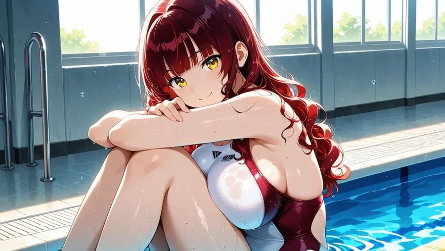 【4K】清楚な白スク水姉妹が部室で若手コーチの精液を争奪する孕ませ交尾 サンプル画像 7