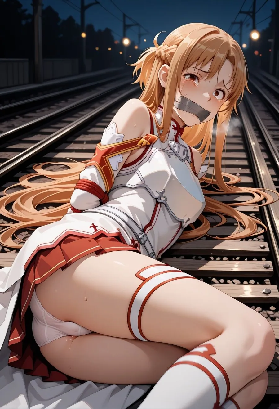 S〇Oア〇ナ電車痴●悶絶！巨乳美少女が連続絶頂イキ狂う170枚CG集 サンプル画像 9