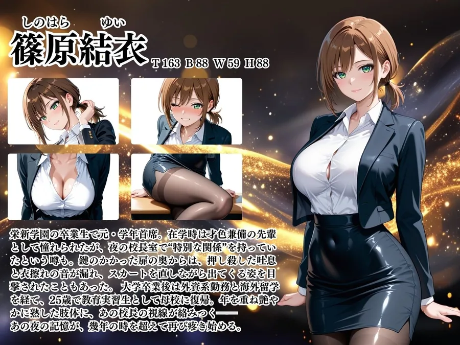 【4Kイラスト】1万3000人の生徒を抱いた校長による篠原結衣への性指導（入学式編） サンプル画像 2
