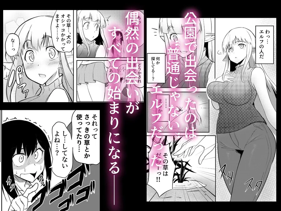 エルフにふたなりにされて振り回されるJKの百合の話 サンプル画像 1