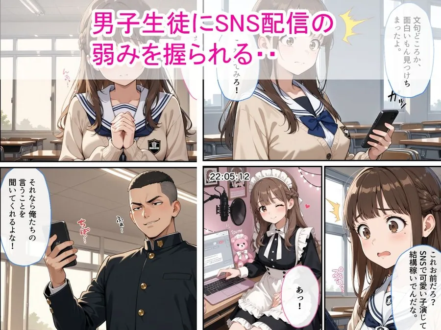 【高画質版】生意気女子校生がSNS配信の秘密を同級生に握られ教室で中出しされた話 サンプル画像 3