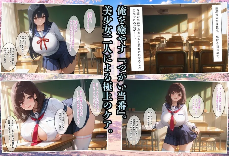 お嬢様校が共学化！唯一の男子が女子たちに中出しする話〜ゆるふわ巨乳と黒髪お嬢様に中出し編〜 サンプル画像 3