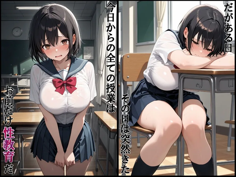 巨乳性指導〜調教されたまんこは男子達の肉便器〜 サンプル画像 3