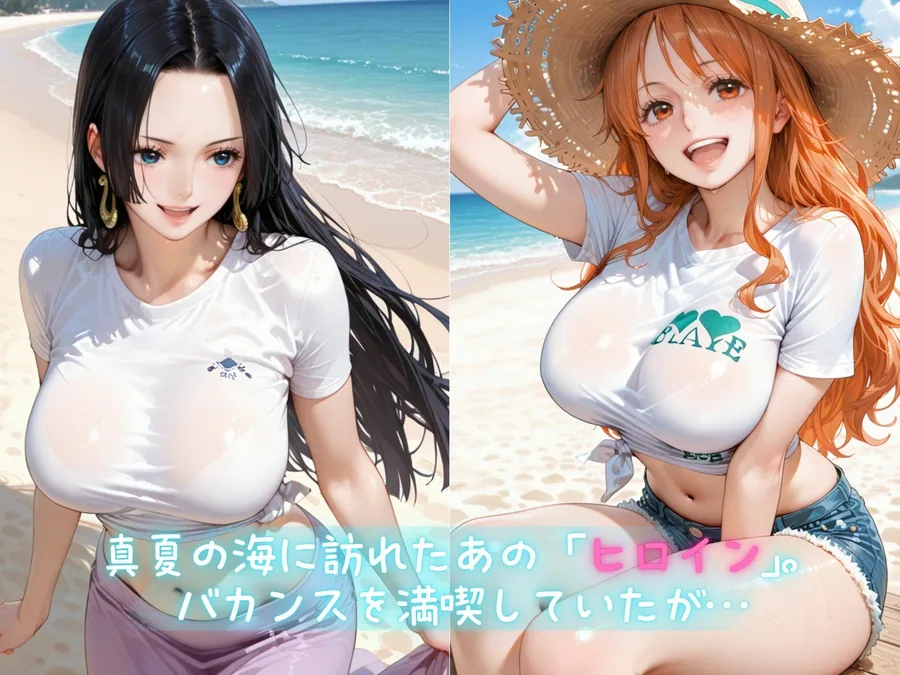 メス堕ちヒロイン  〜 ハン●ック＆●ミ 夏の海編 〜 サンプル画像 2