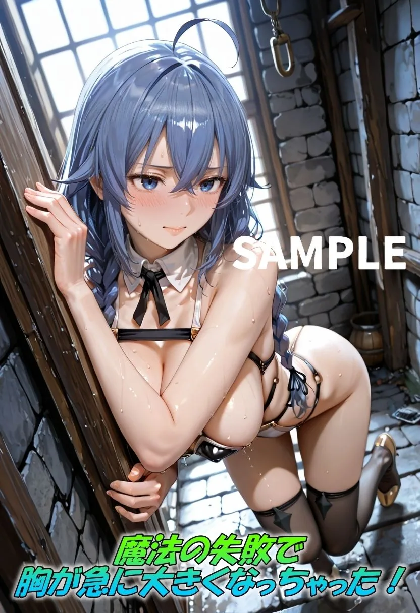 魔法で巨乳に！爆乳母乳を緊縛で縛りハメる！ サンプル画像 2