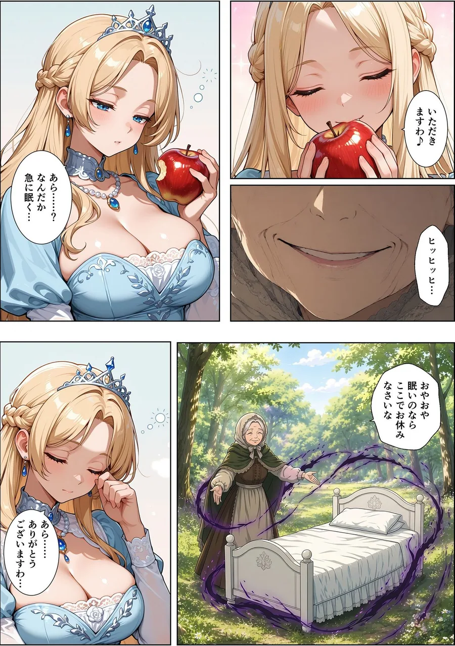 魔女の呪いで眠ってしまったお姫さまにハゲデブおじさんが種付け中出し！ サンプル画像 5