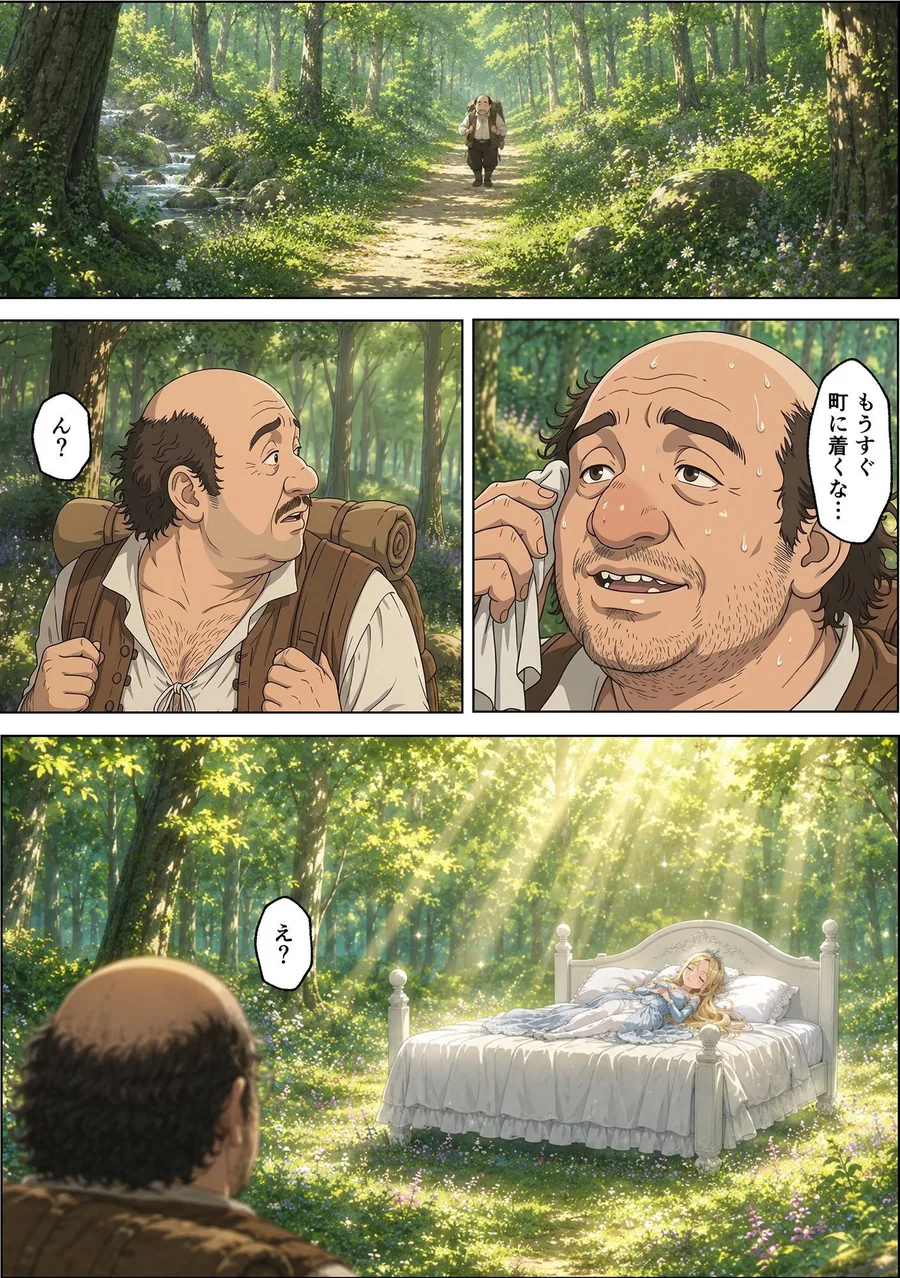魔女の呪いで眠ってしまったお姫さまにハゲデブおじさんが種付け中出し！ サンプル画像 7