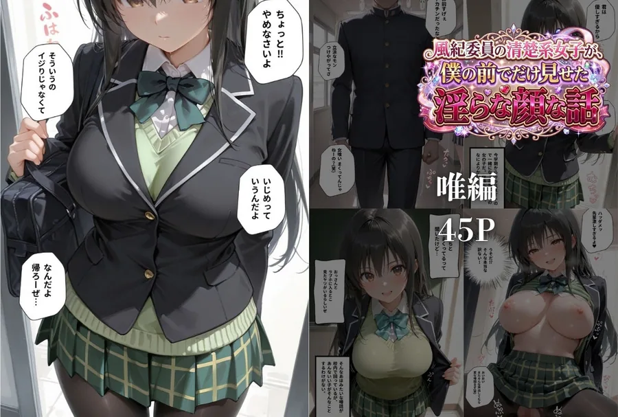風紀委員の清楚系女子が、僕の前でだけ見せた淫らな顔な話」 サンプル画像 2