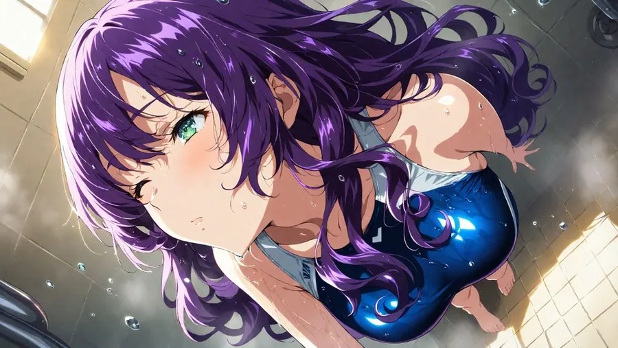 爆乳茶髪紫髪水泳美少女が熱血教師と水着姿孕ませ交尾【4K】 サンプル画像 4