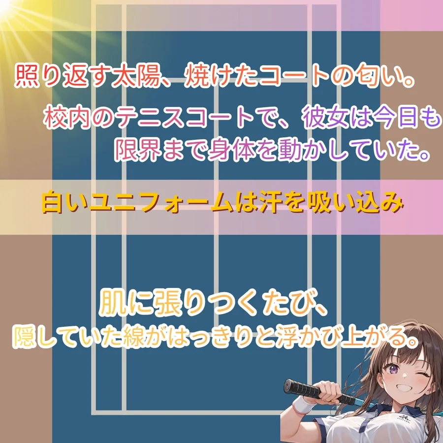 学園性活！ユニフォームに滲む汗 テニス部の本気がエロい4【汗かく美少女の厳選CG263枚収録】スマホ向け サンプル画像 3