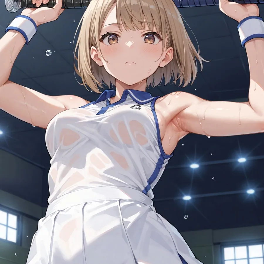 学園性活！ユニフォームに滲む汗 テニス部の本気がエロい4【汗かく美少女の厳選CG263枚収録】スマホ向け サンプル画像 5