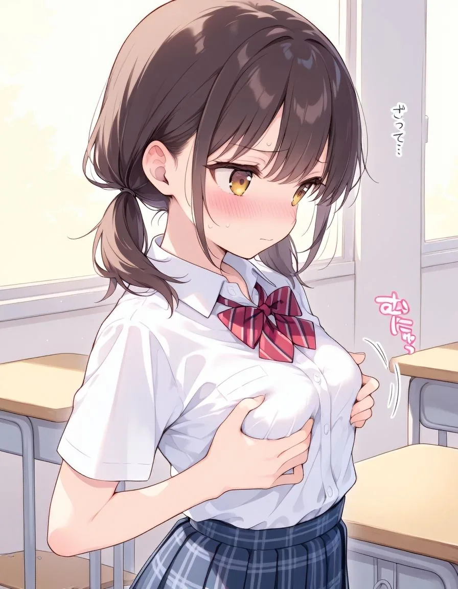 【Vol.6 番外編】「教室の隅でこっそりオナニーがばれて…茶髪ちゃんの赤面本番エッチ。」 サンプル画像 2