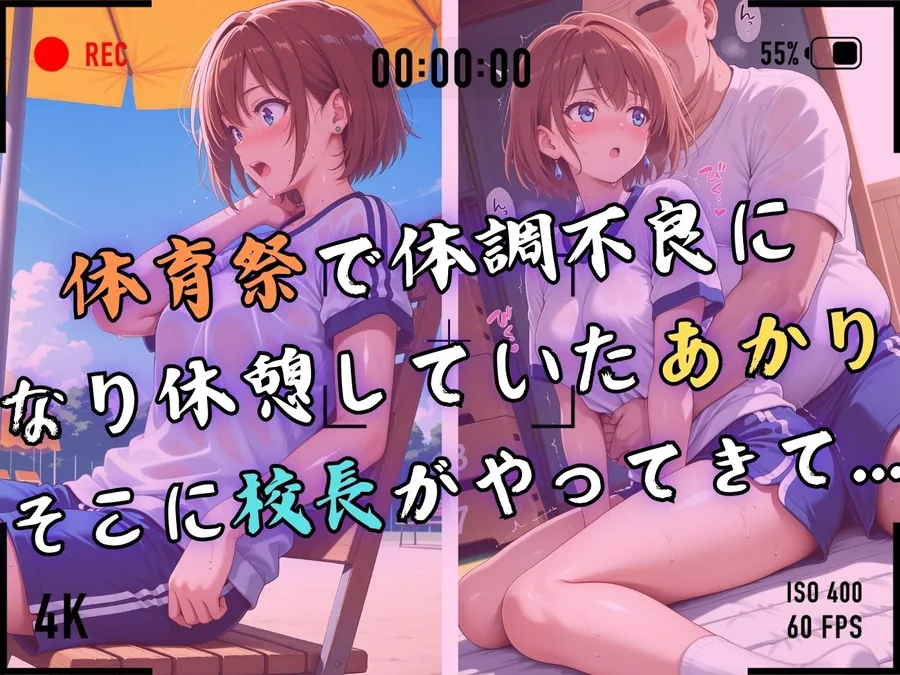 【4Kイラスト】1万3000人の生徒を抱いた校長による森あかりへの性指導（体育祭編） サンプル画像 5