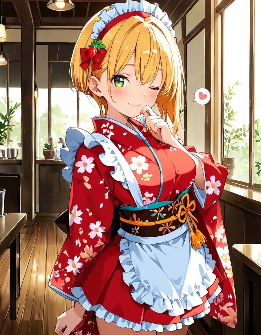 どこでもセックスするのが当たり前になっちゃった世界 和服ウェイトレス編 サンプル画像 2